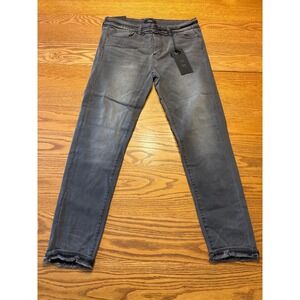 Vervet Denim Ankle Skinny Jeans Gray Mid Rise Raw Hem Sz 30